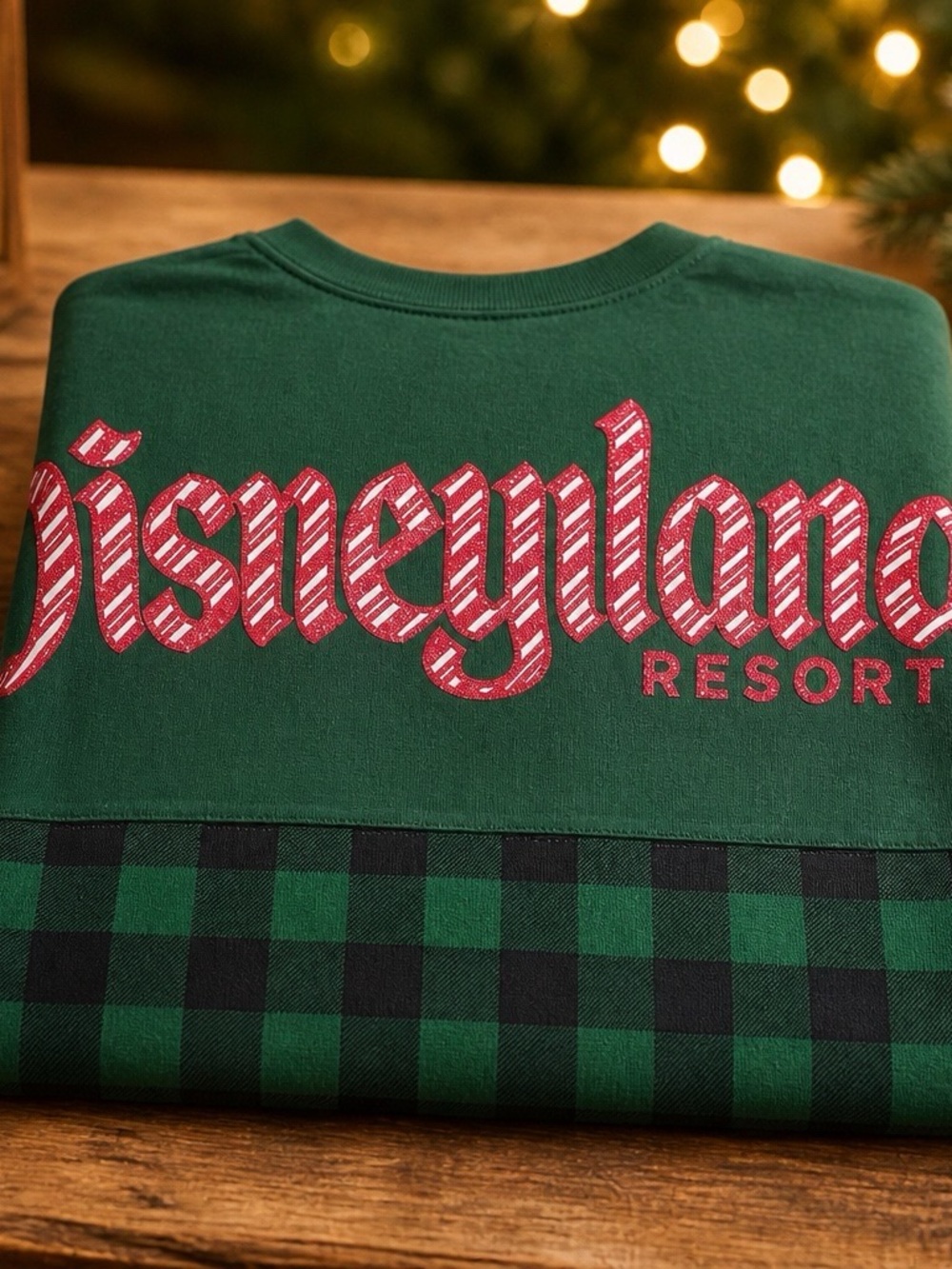 Disney Green & Red Disneyland Resort Long Sleeve Tee